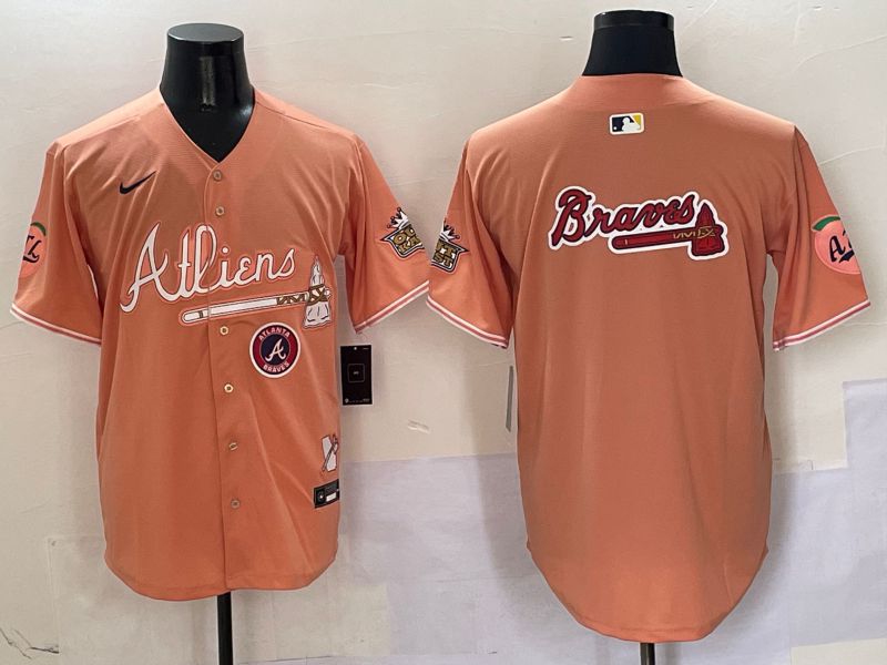 Men Atlanta Braves Blank Orange Five generations Joint Name 2025 Nike MLB Jersey style 11